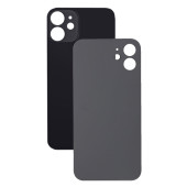 Задняя крышка для Apple iPhone 12 mini (широкое отверстие под камеру), черная - фото