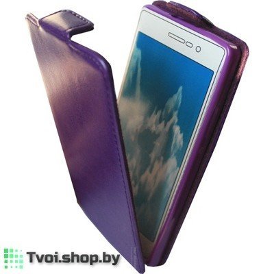 Чехол для Lenovo S580 блокнот Experts Slim Flip Case LS, фиолетовый - фото