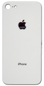 Задняя крышка для Apple iPhone 8G + кольцо камеры со стеклом, белая - фото