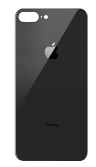 Задняя крышка для Apple iPhone 8G Plus + кольцо камеры со стеклом, черная - фото