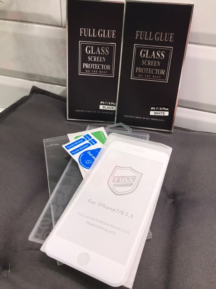 Защитное стекло для Apple iPhone 7 (Premium Glass) с полной проклейкой (Full Screen), черное - фото