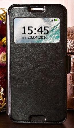 Чехол для Huawei Ascend Y5 (Y541) книга с окошком Experts Slim Book Case, черный - фото