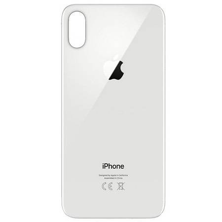 Задняя крышка для Apple iPhone X (широкое отверстие под камеру), белая - фото