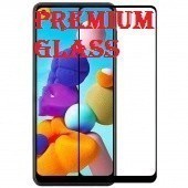Защитное стекло для Samsung Galaxy A21s (Premium Glass) с полной проклейкой (Full Screen), черное - фото